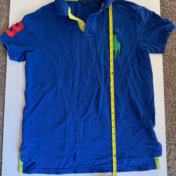Vintage Polo Ralph Lauren Men's Big Pony Polo Size Medium Blue 100% Cotton - Picture 5 of 7